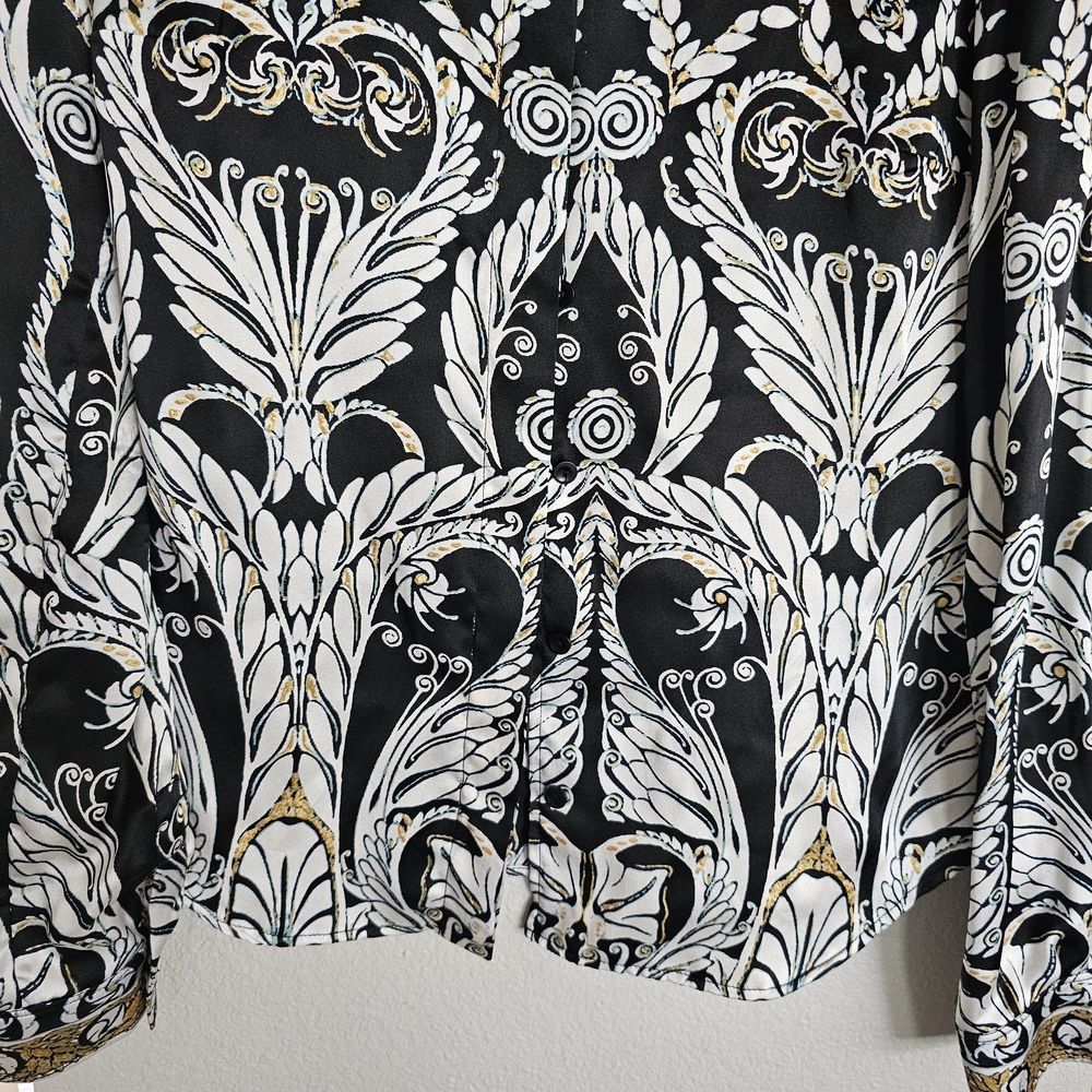 Just Cavalli Black and Gold Baroque Button Down Shirt - Picture 11 of 11